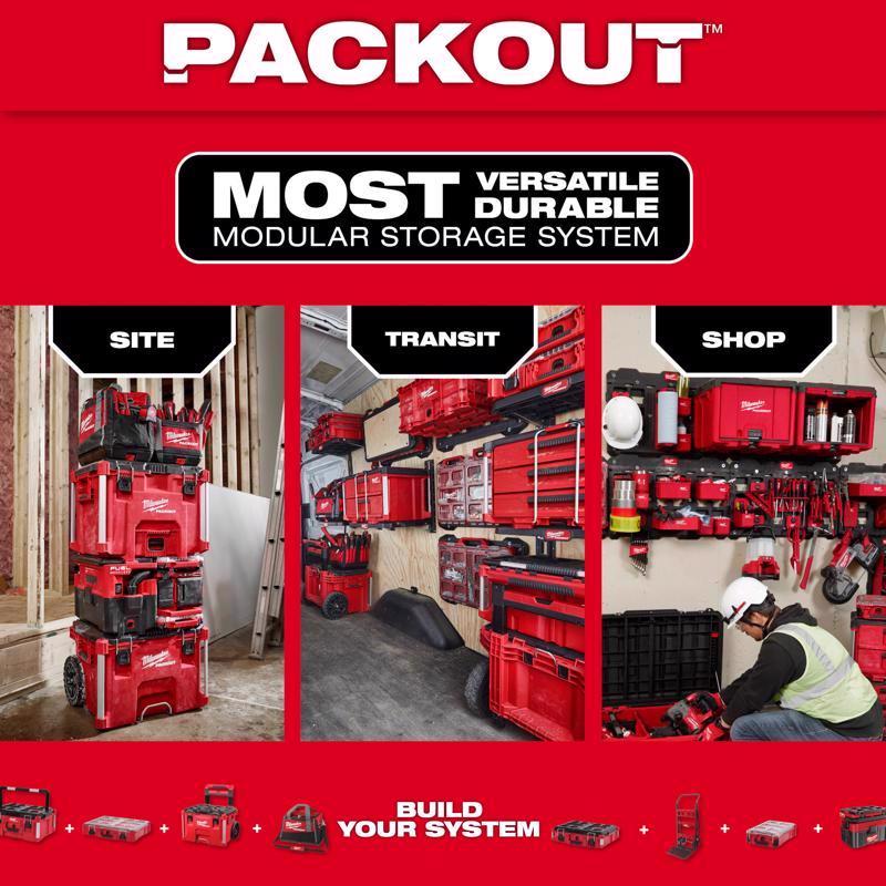 Milwaukee PACKOUT SHOP STORAGE Garage Organizer Magnetic Power Tool Holder Black/Red