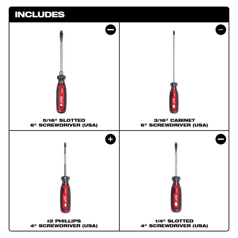 Milwaukee Screwdriver Set 4 pc