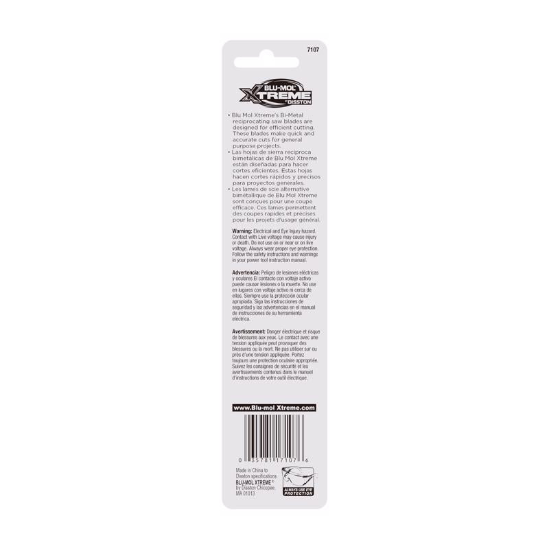 Blu-Mol Xtreme 6 in. Bi-Metal Reciprocating Blade 14 TPI 1 pk
