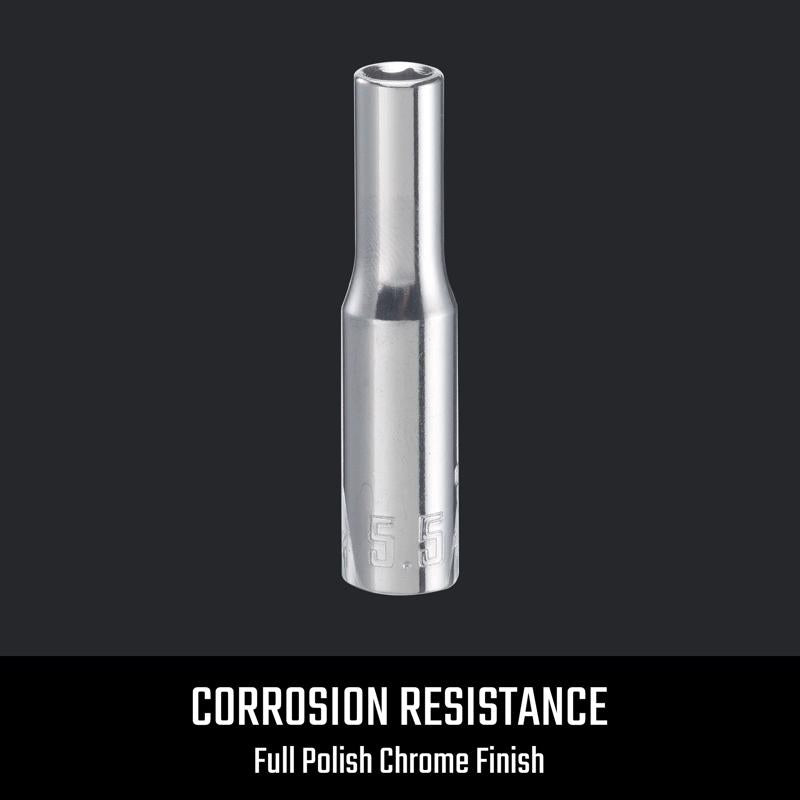 Craftsman 5.5 mm X 1/4 in. drive Metric 6 Point Deep Socket