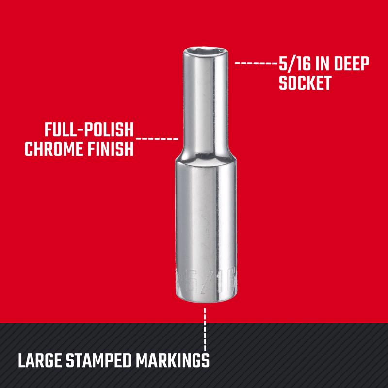 Craftsman 5/16 in. X 3/8 in. drive SAE 6 Point Deep Socket 1 pc