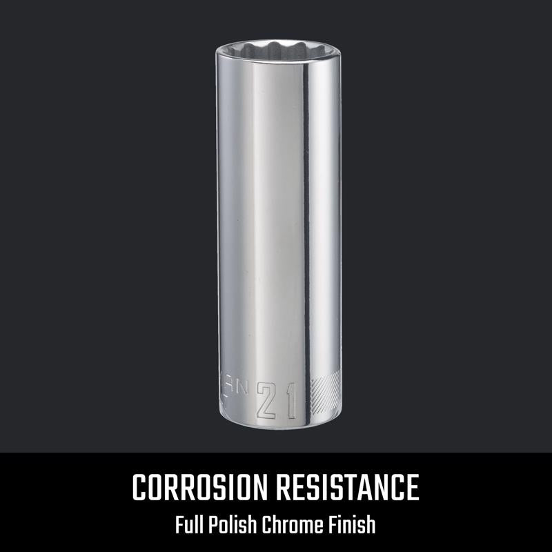 Craftsman 21 mm X 1/2 in. drive Metric 12 Point Deep Socket 1 pc