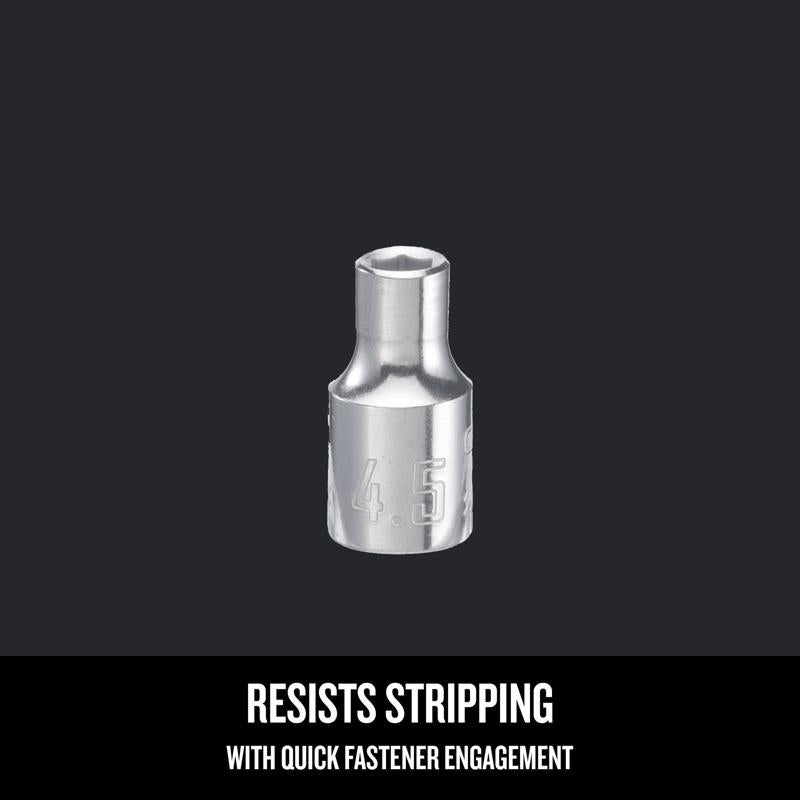 Craftsman 4-1/2 mm X 1/4 in. drive Metric 6 Point Shallow Socket 1 pc