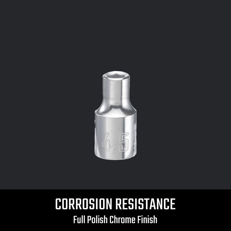 Craftsman 4-1/2 mm X 1/4 in. drive Metric 6 Point Shallow Socket 1 pc