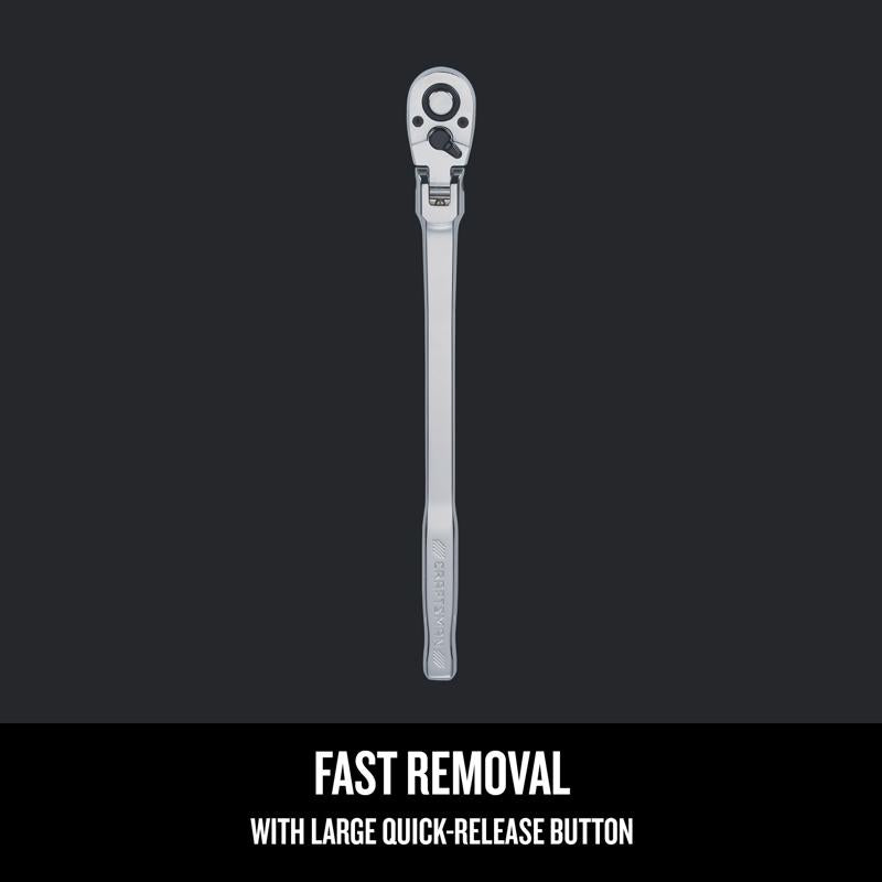 Craftsman 1/2 in. drive Metric Pear Head Long Handle Flex Head Ratchet 72 teeth