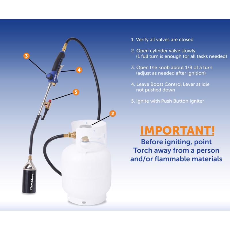 Flame King 108 in. L X 3 in. W Torch 1 pc Propane