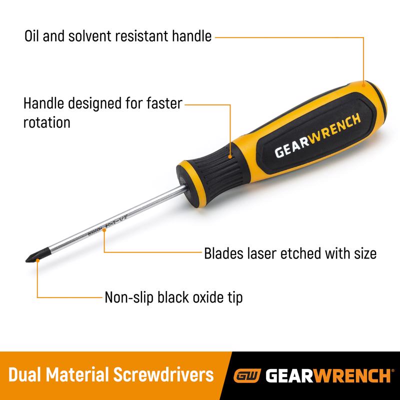 Gearwrench Phillips/Slotted Screwdriver Set 6 each