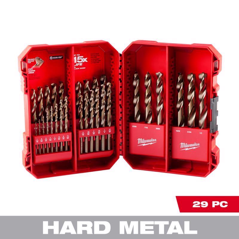 Milwaukee Red Helix Cobalt Drill Bit Set 3-Flat Shank 29 pc
