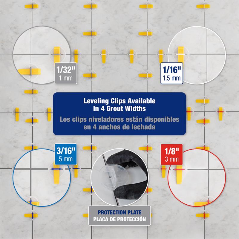 QEP Xtreme 1.29 in. H X 0.13 in. W Plastic Tile Leveling Clips 500 pc