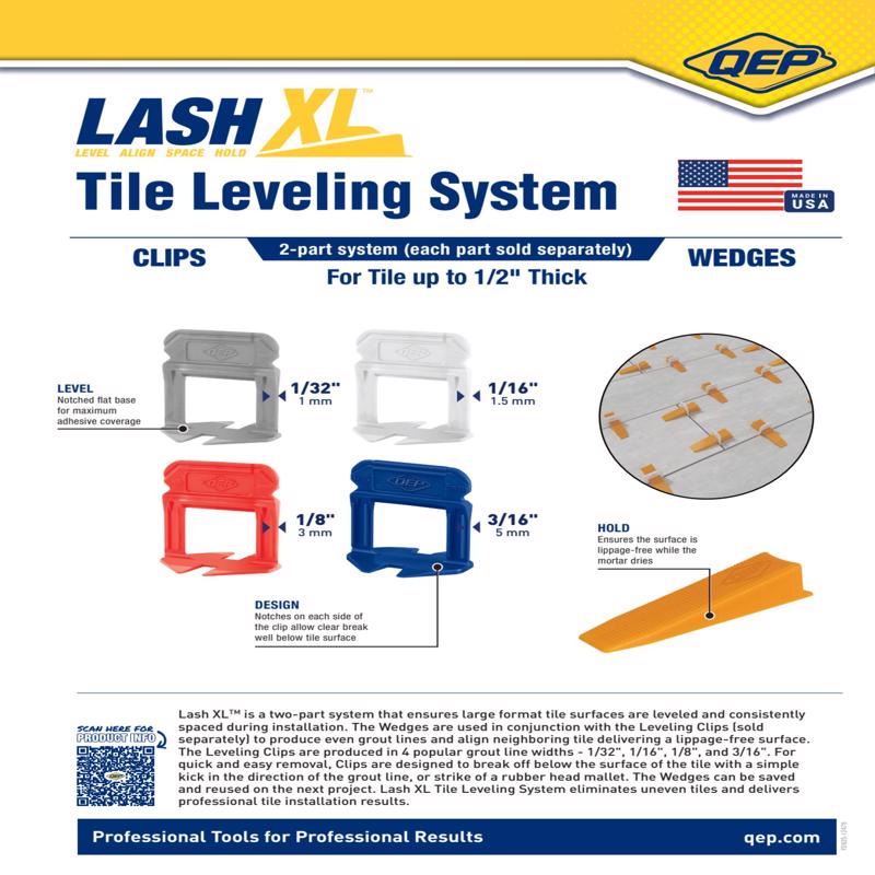 QEP Xtreme 1.29 in. H X 0.13 in. W Plastic Tile Leveling Clips 500 pc