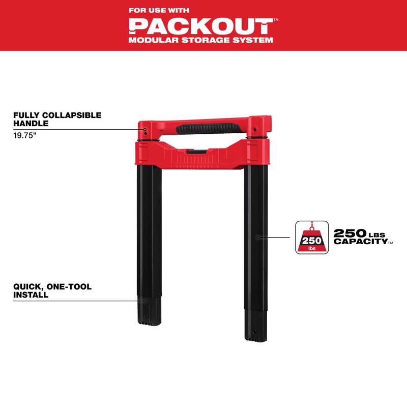 Milwaukee PACKOUT 19.75 in. H Long Handle Tool Holder Polypropylene Black/Red