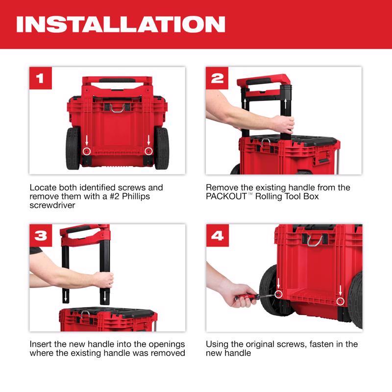 Milwaukee PACKOUT 19.75 in. H Long Handle Tool Holder Polypropylene Black/Red