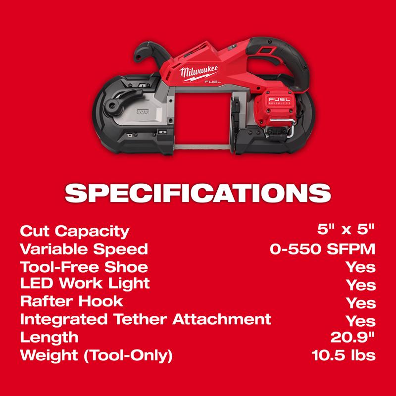 Milwaukee M18 FUEL Cordless Brushless Deep Cut Band Saw Tool Only