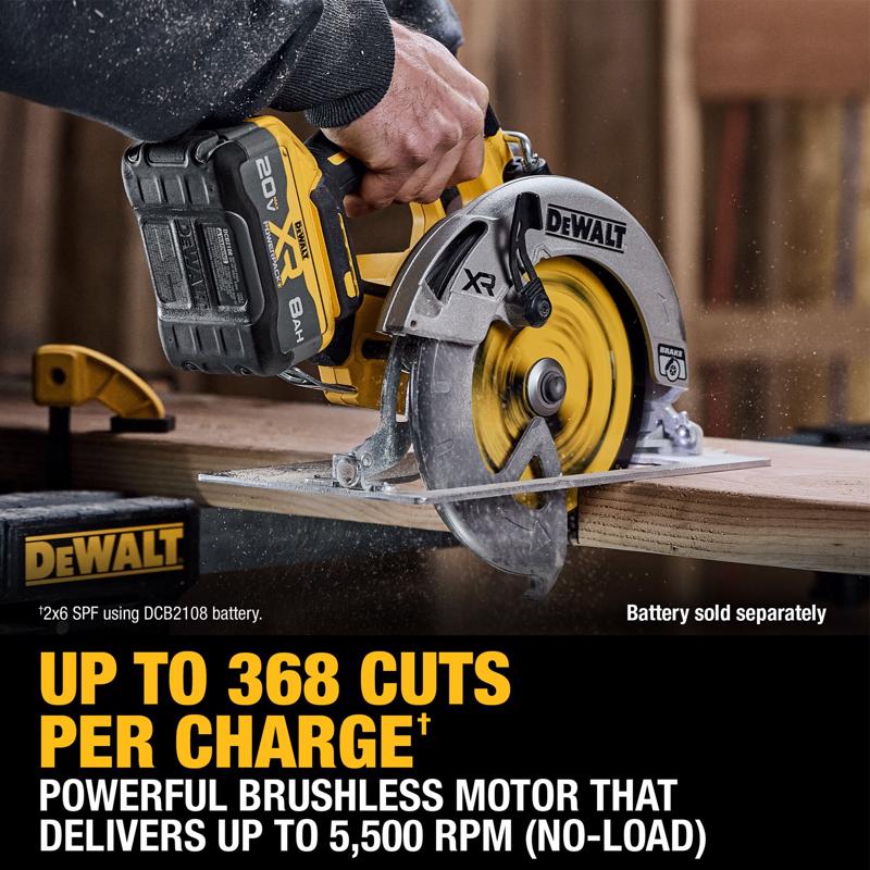 DeWalt 20V MAX XR 7-1/4 in. Cordless Brushless Circular Saw with Brake Tool Only