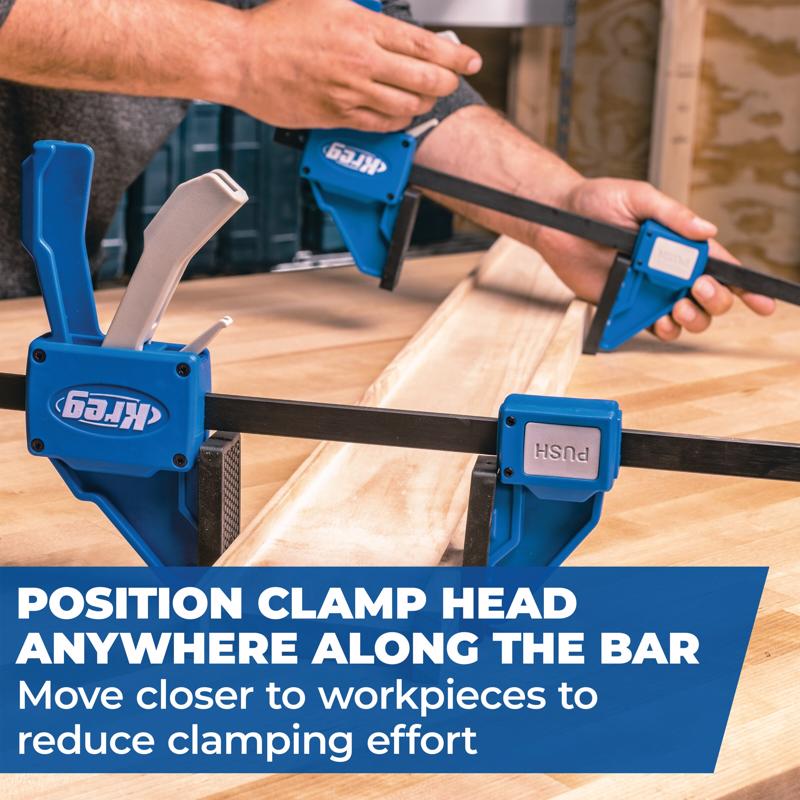 Kreg VersaGrip 6 in. X 3-1/4 in. D Quick-Release Bar Clamp and Spreader 300 lb