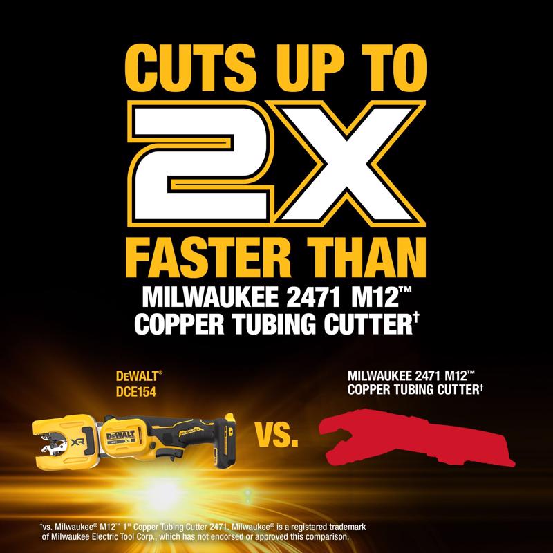 DeWalt 20V MAX XR 1-1/4 in. Copper Tubing Cutter Black/Yellow 1 pc