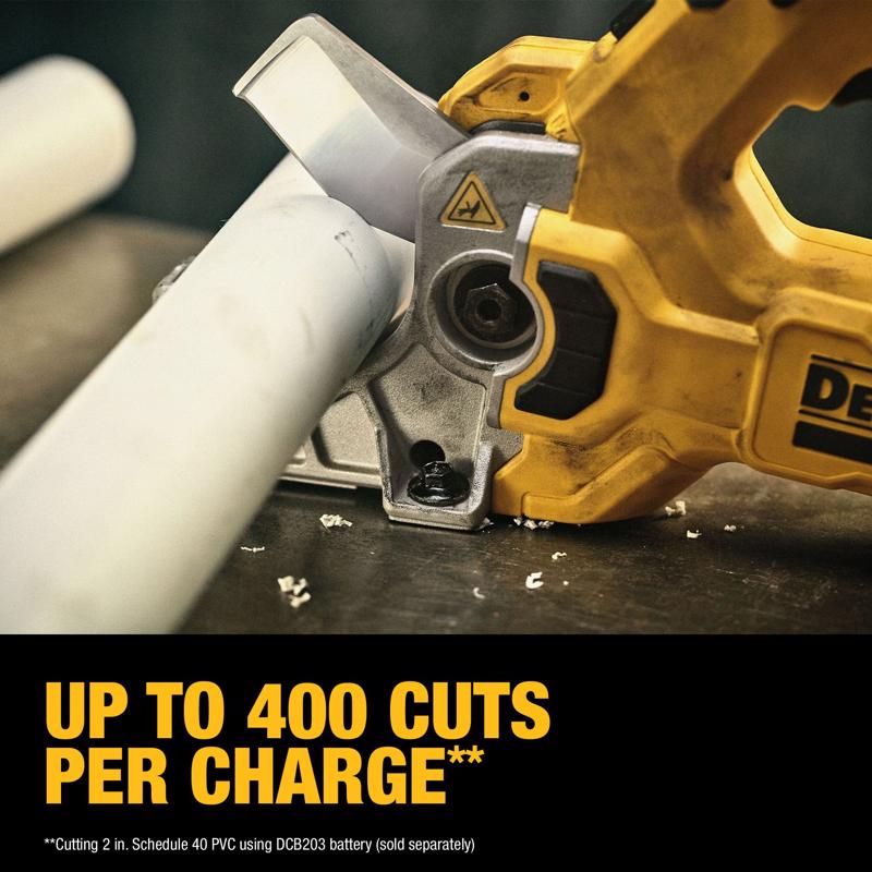 DeWalt 20V MAX XR 2 in. Plastic Pipe and Tubing Cutter Black/Yellow 1 pc