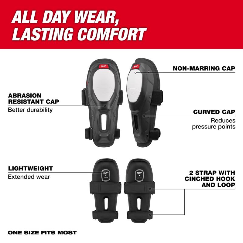 Milwaukee Tool 4.5 in. L X 7.4 in. W Knee Pads Black