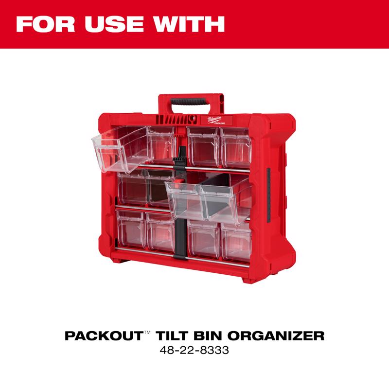 Milwaukee Packout 7.3 in. W X 3.8 in. H Bin System Clear