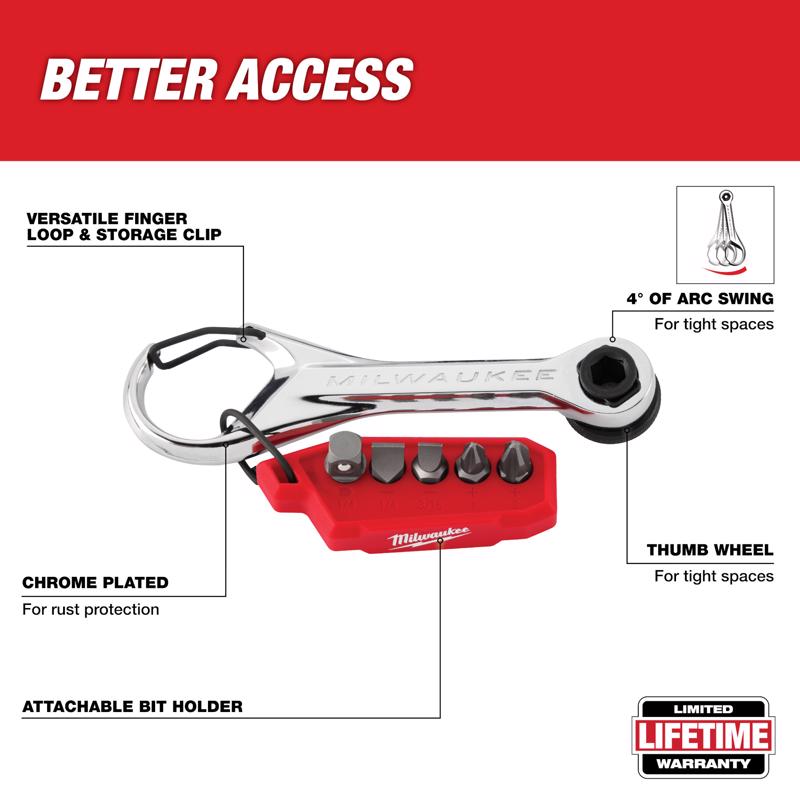 Milwaukee 1/4 in. drive Multi-Bit Mini Ratchet