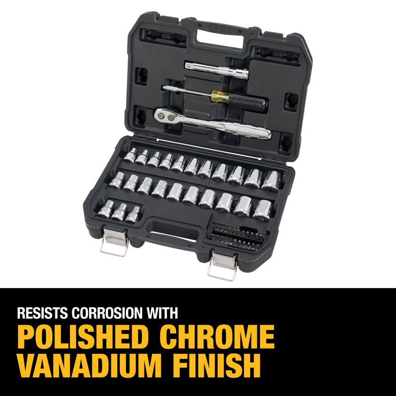 DeWalt 1/2 in. drive Metric/SAE Mechanic's Tool Set 49 pc
