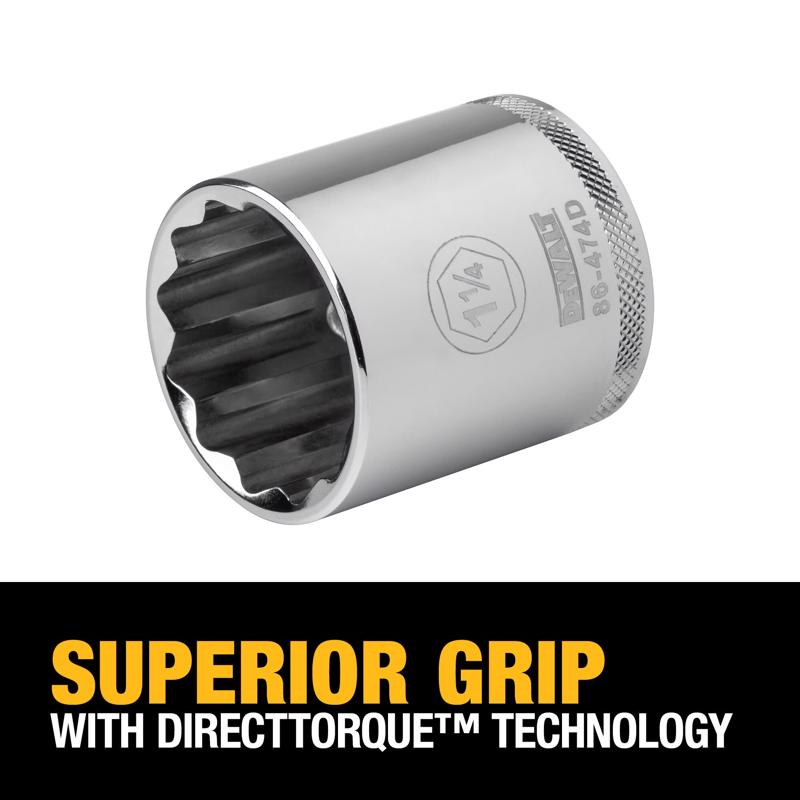 DeWalt 1-1/4 in. X 1/2 in. drive SAE 12 Point Socket 1 pc