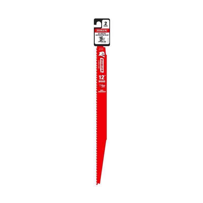 Diablo 12 in. Bi-Metal Reciprocating Saw Blade 4/6 TPI 1 pk