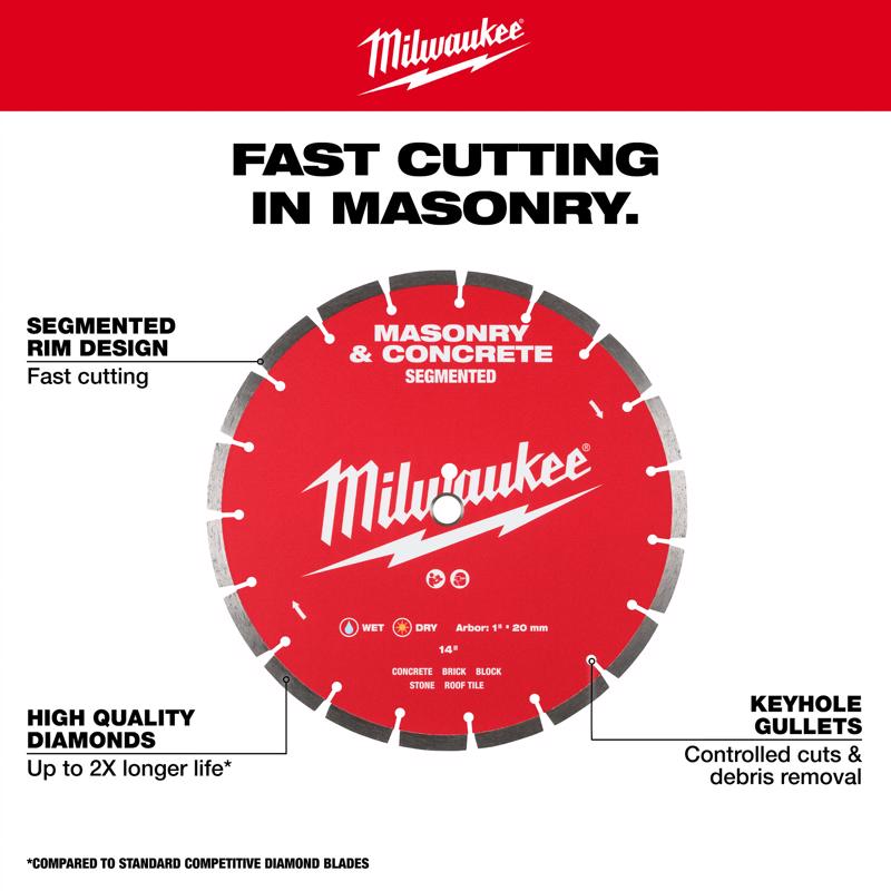 Milwaukee 4-1/2 in. D X 7/8-5/8 in. Diamond Segmented Rim Diamond Saw Blade 1 pk
