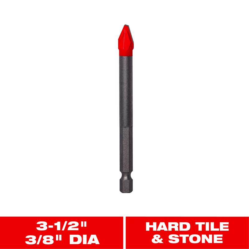 Diablo 3/8 in. X 3-1/2 in. L Carbide Tipped Glass and Tile Bit Hex Shank 1 pk