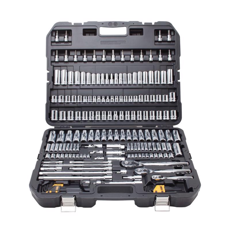 DeWalt 1/4 & 3/8 & 1/2 in. drive Metric/SAE Mechanic's Tool Set 192 pc