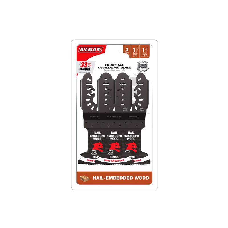 Diablo Demo Demon 1-3/4 in. W Bi-Metal Curved Oscillating Blade Clean Wood 3 pk