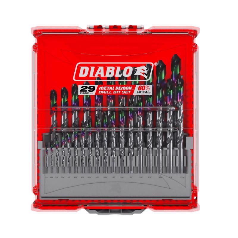 Diablo Metal Demon Stainless Steel Drill Bit Set 3-Flat Shank 1 pk