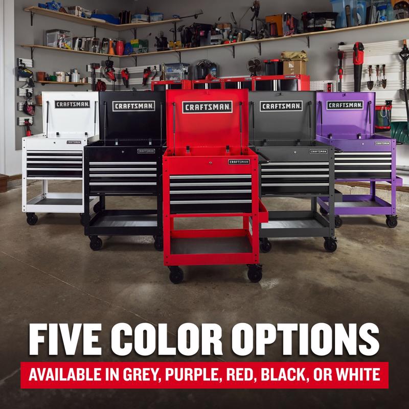 Craftsman 30 in. 4 drawer Metal Purple Utility Cart Rolling Tool Cart 41.38 in. H X 22 in. D