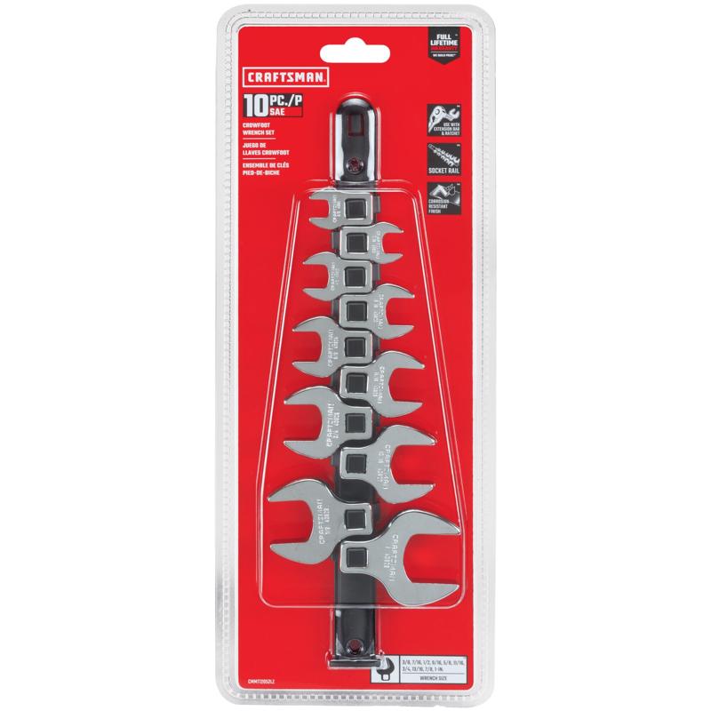 Craftsman SAE Open End Crowfoot Wrench Set 10 pc