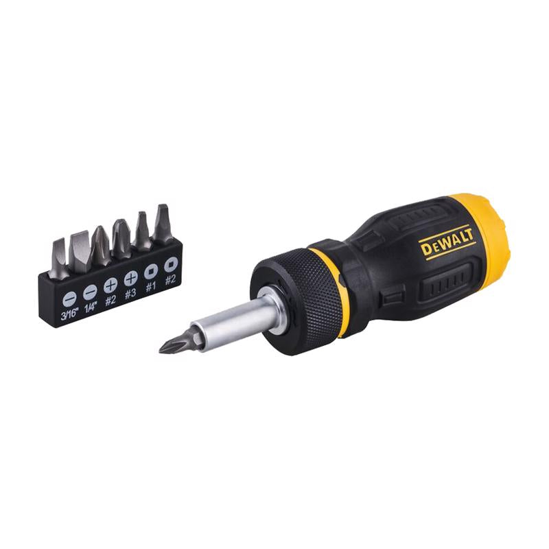 DeWalt MAX FIT Ratcheting Multi-Bit Stubby Screwdriver Set 7 pc