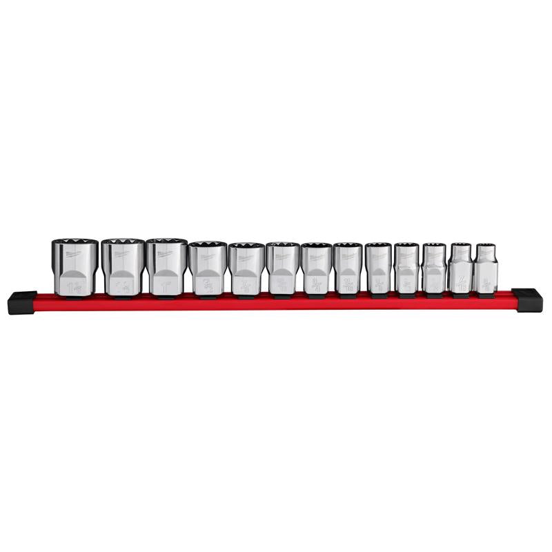 Milwaukee 1/2 in. drive SAE 12 Point Socket 13 pc