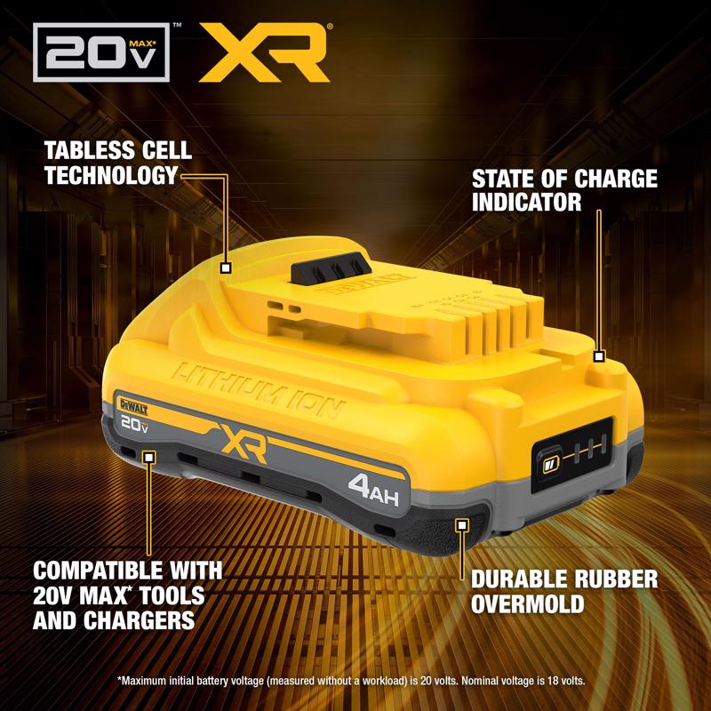 DeWalt 20V MAX XR DCB2104-2C 4 Ah Lithium-Ion Battery and Charger Starter Kit 3 pc