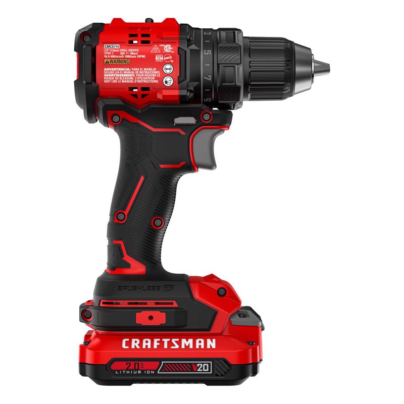 Craftsman V20 RP 1/2 in. Brushless Cordless Drill/Driver Kit (Battery & Charger)