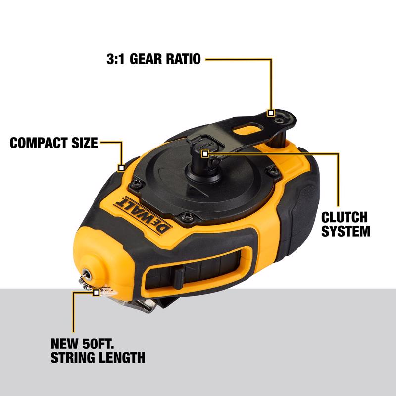 DeWalt Blue Compact Chalk Line Reel Kit 50 ft. Braided