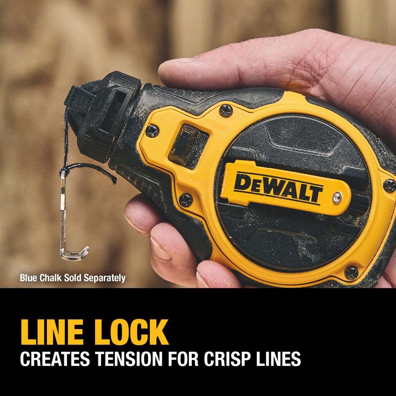 DeWalt Red Bi-Material Chalk Line Reel Kit Bold Braided Line