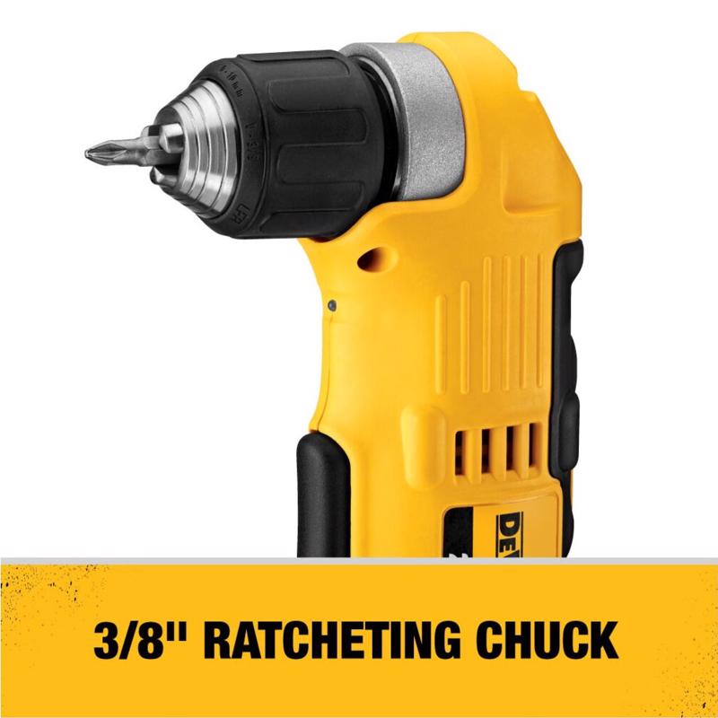 DeWalt 20V MAX 3/8 in. Brushed Cordless Right Angle Drill Tool Only
