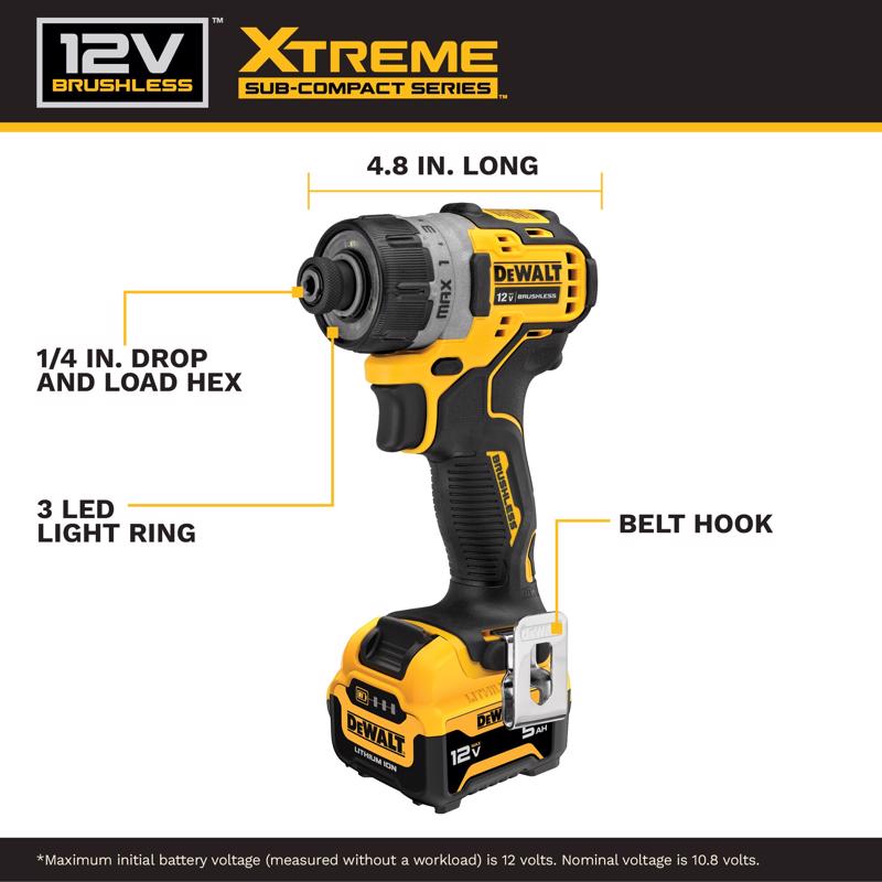 DeWalt 12V MAX Extreme Brushless Cordless Powered Screwdriver Kit (Battery & Charger)