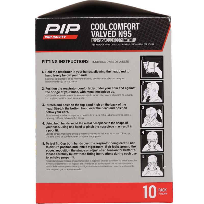PIP Pro Safety N95 Disposable Particulate Respirator Valved White 10 pk