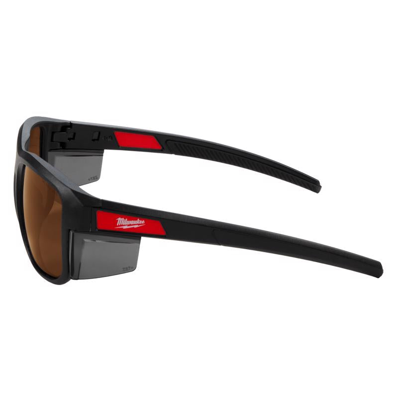 Milwaukee Full Frame Safety Glasses Brown Lens Black Frame 1 pair