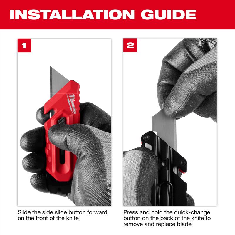 Milwaukee 4.33 in. Sliding Compact Utility Knife Red 1 pc