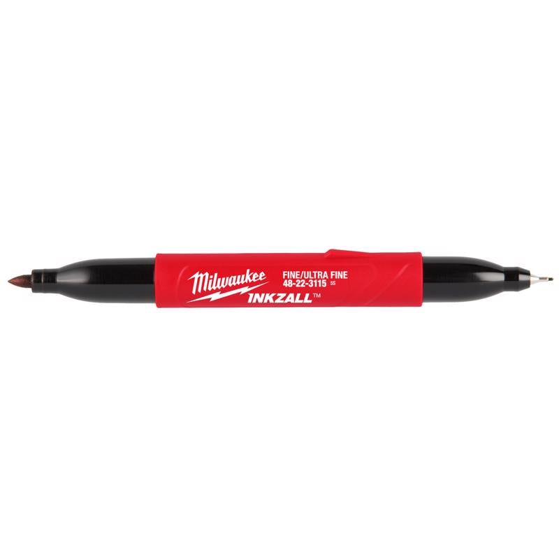 Milwaukee Inkzall Black Ultra Fine and Fine Tips Jobsite Marker 1 pc
