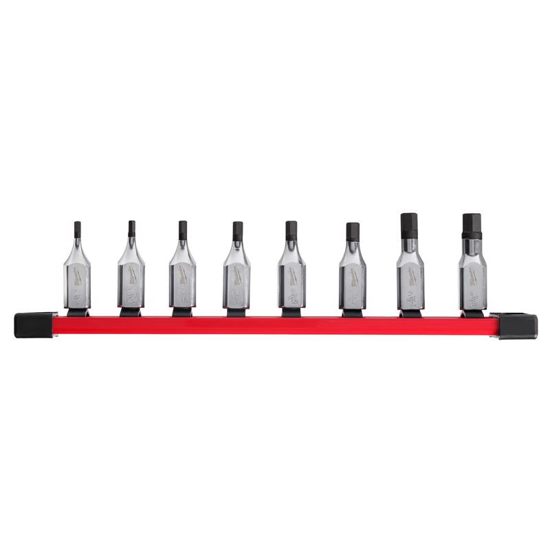 Milwaukee 3/8 in. drive SAE 6 Point Hex Bit Socket Set 8 pc