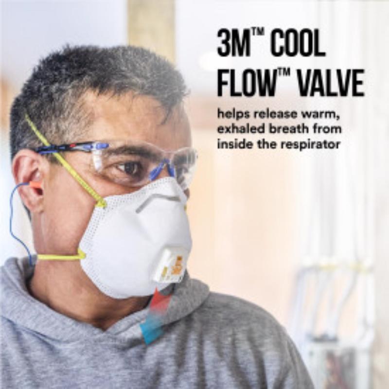 3M Cool Flow N95 Disposable Particulate Respirator Valved White 15 pk