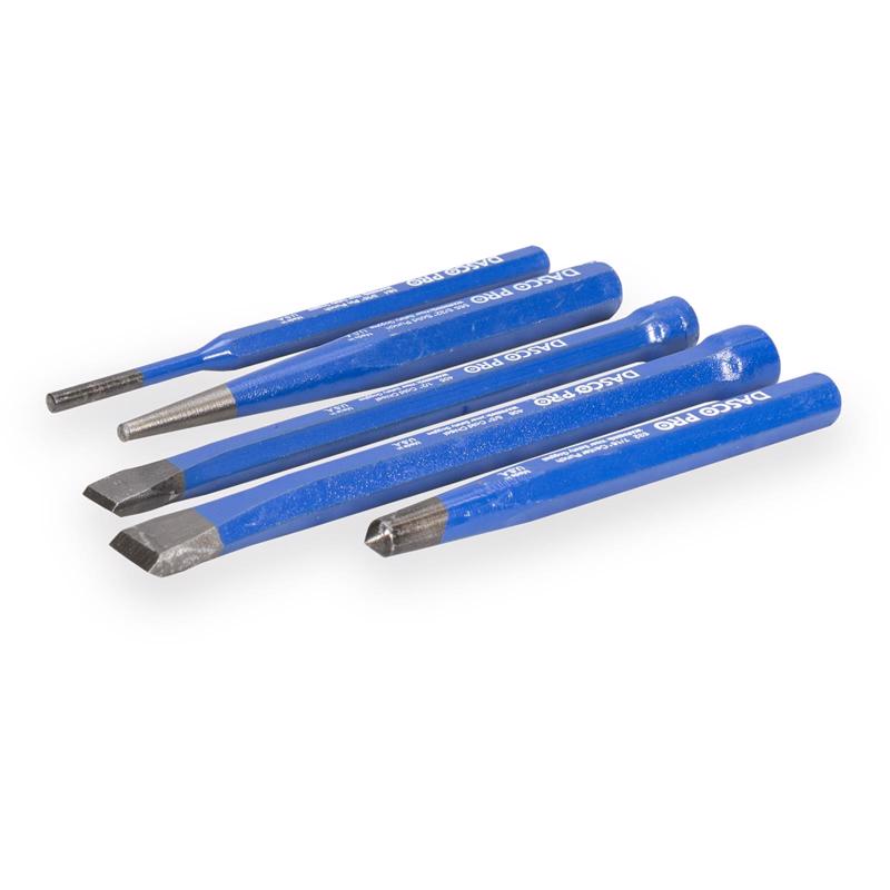 DascoPro Carbon Steel Center Punch and Cold Chisel 5 pc