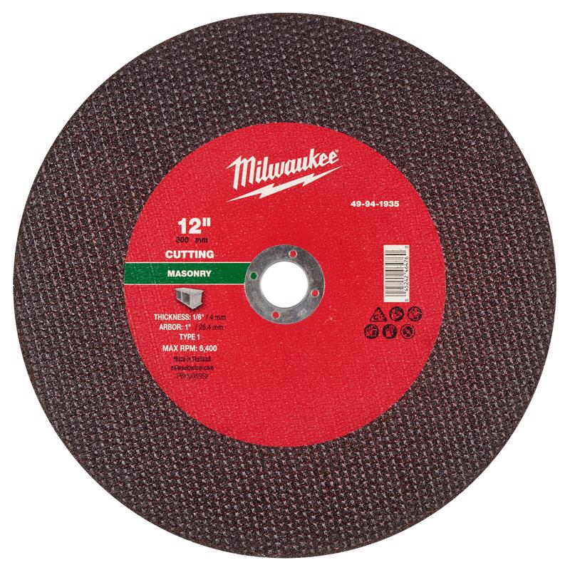 Milwaukee 12 in. D X 1 in. X 1/8 in. thick Masonry Cut-Off Wheel 1 pc